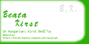 beata kirst business card